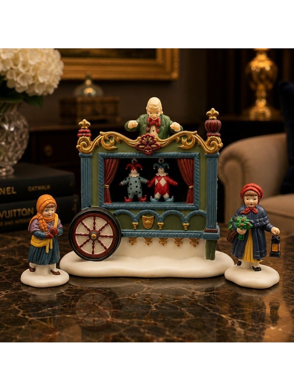 Vtg Department 56 Punch & Judy Show Heritage Village Set of 3 in original Box